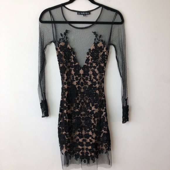 For Love And Lemons Dresses & Skirts - Black Lace and mesh short dress